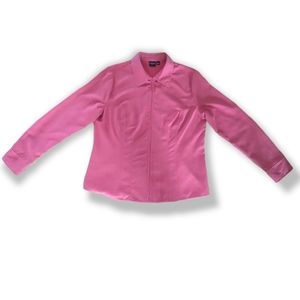Dark pink suede satin lined jacket. Size L